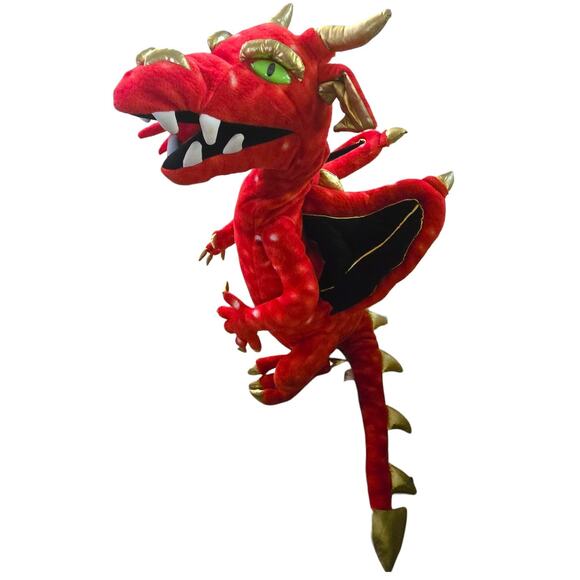 Puppet Company Red Gold Dragon Jumbo Dragon Plush - Picture 7 of 14